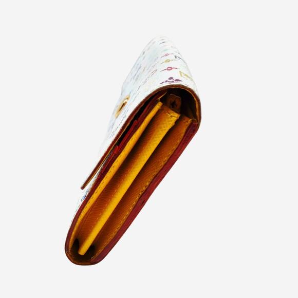 Louis Vuitton White Sarah Portefeuille Murakami Monogram Multicolor Wallet - Picture 3 of 12